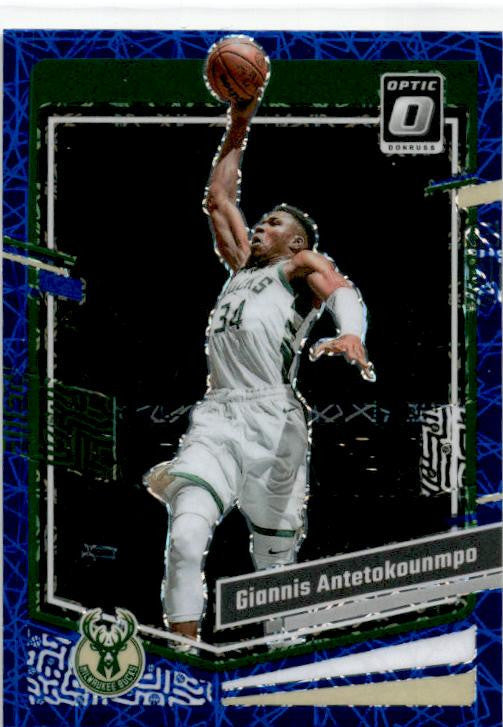 2023-24 Donruss Optic Blue Velocity #53 Giannis Antetokounmpo Milwaukee Bucks