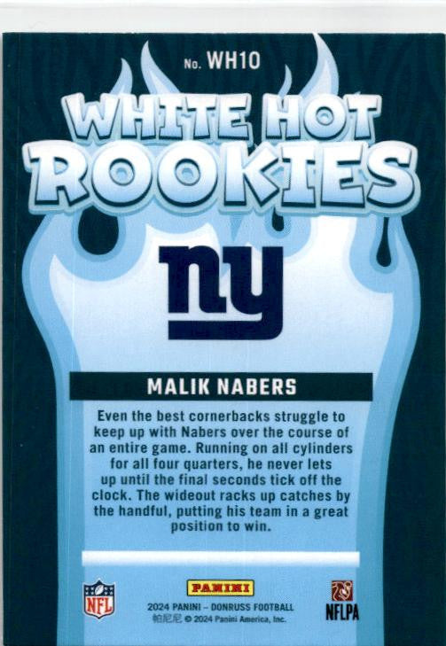 2024 Donruss White Hot Rookies #WH10 Malik Nabers New York Giants