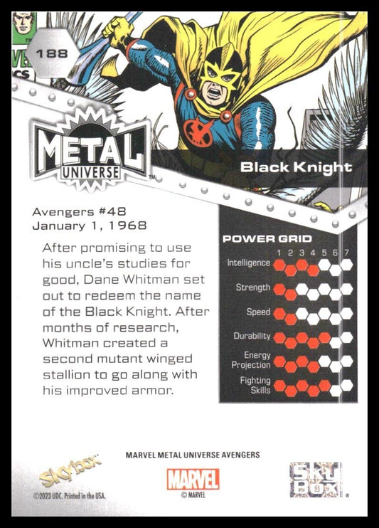 2024 SkyBox Metal Universe Marvel Avengers #188 Black Knight
