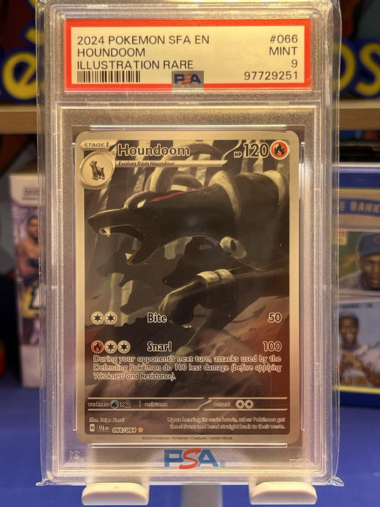 2024 POKEMON SFA EN-SHROUDED FABLE ILLUSTRATION RARE #066 HOUNDOOM PSA 9 Mint