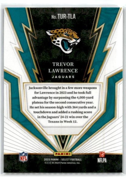 2023 Panini Select Turbocharged #TUR-TLA Trevor Lawrence Jacksonville Jaguars