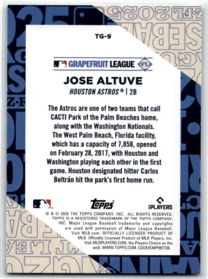 2025 Topps #TG-9 Training Grounds #TG-9 Jose Altuve Houston Astros