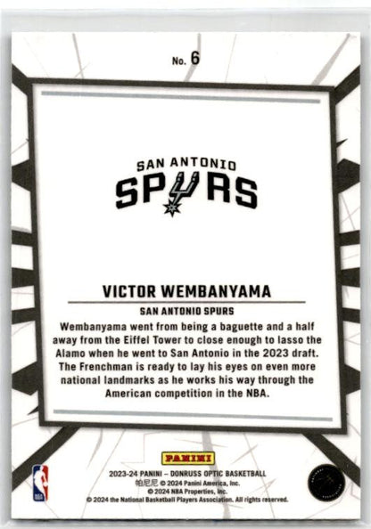 2023-24 Donruss Optic My House #6 Victor Wembanyama San Antonio Spurs