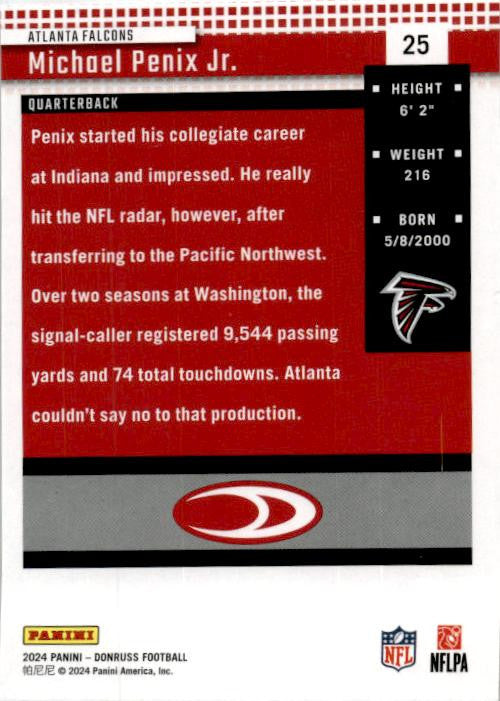 2024 Donruss Retro 2004 #25 Michael Penix Jr. Atlanta Falcons