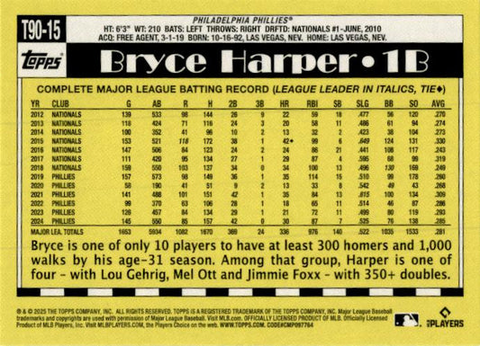 2025 Topps 35th Anniversary Celebration #T90-15 Bryce Harper