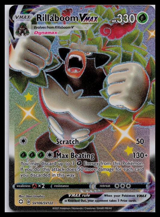 Shining Fates: Shiny Vault #SV106/SV122 Rillaboom VMAX