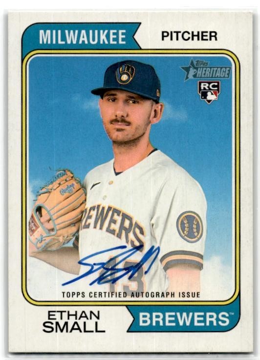 2023 Topps Heritage Real One Autographs #ROA-ES Ethan Small Auto Brewers