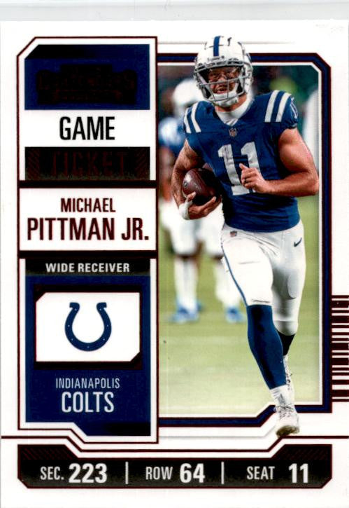 2023 Panini Contenders Game Ticket Red #44 Michael Pittman Jr. olts
