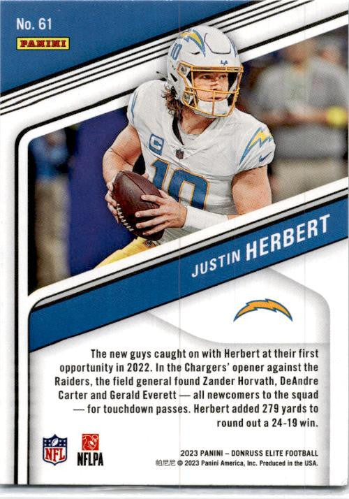 2023 Donruss Elite #61 Justin Herbert Los Angeles Chargers
