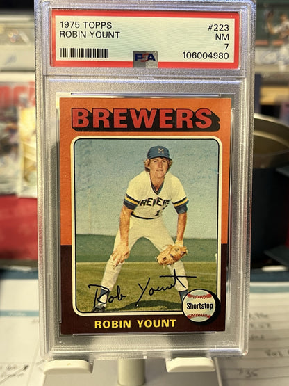 1975 TOPPS #223 ROBIN YOUNT RC PSA 7 NM Milwaukee Brewers